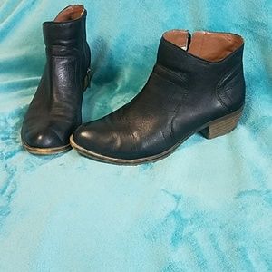 Lucky Brand Black Leather Booties 7.5